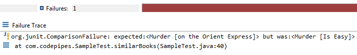 JUnit failed test